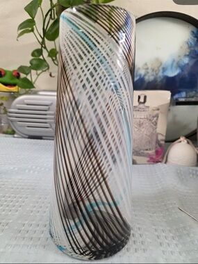 Handblown Swirl Glass Vase  Dino Martens Filigrana  Italy
